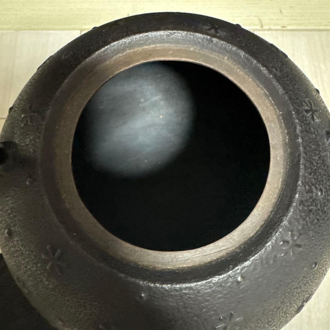 【美品】高橋大益 南部鉄瓶 鋳鉄製鉄瓶 六花 刻印、箱あり IH可