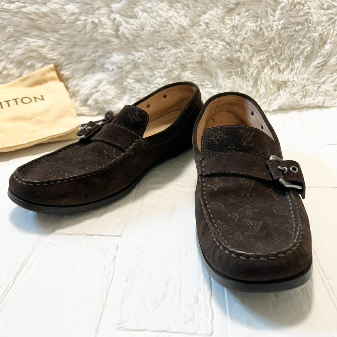 良品　ルイヴィトン　モノグラム　ドライビングシューズ　26.5 ローファー