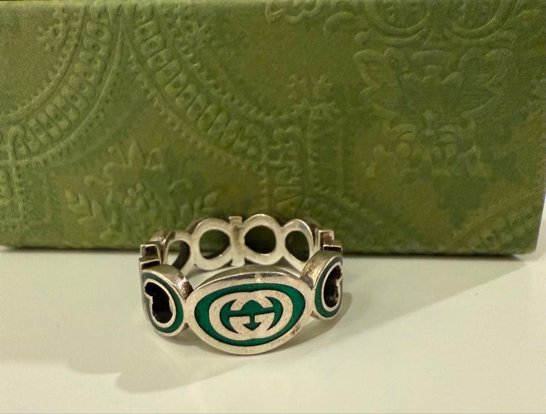 GUCCI グッチ リング指輪green silver 21号