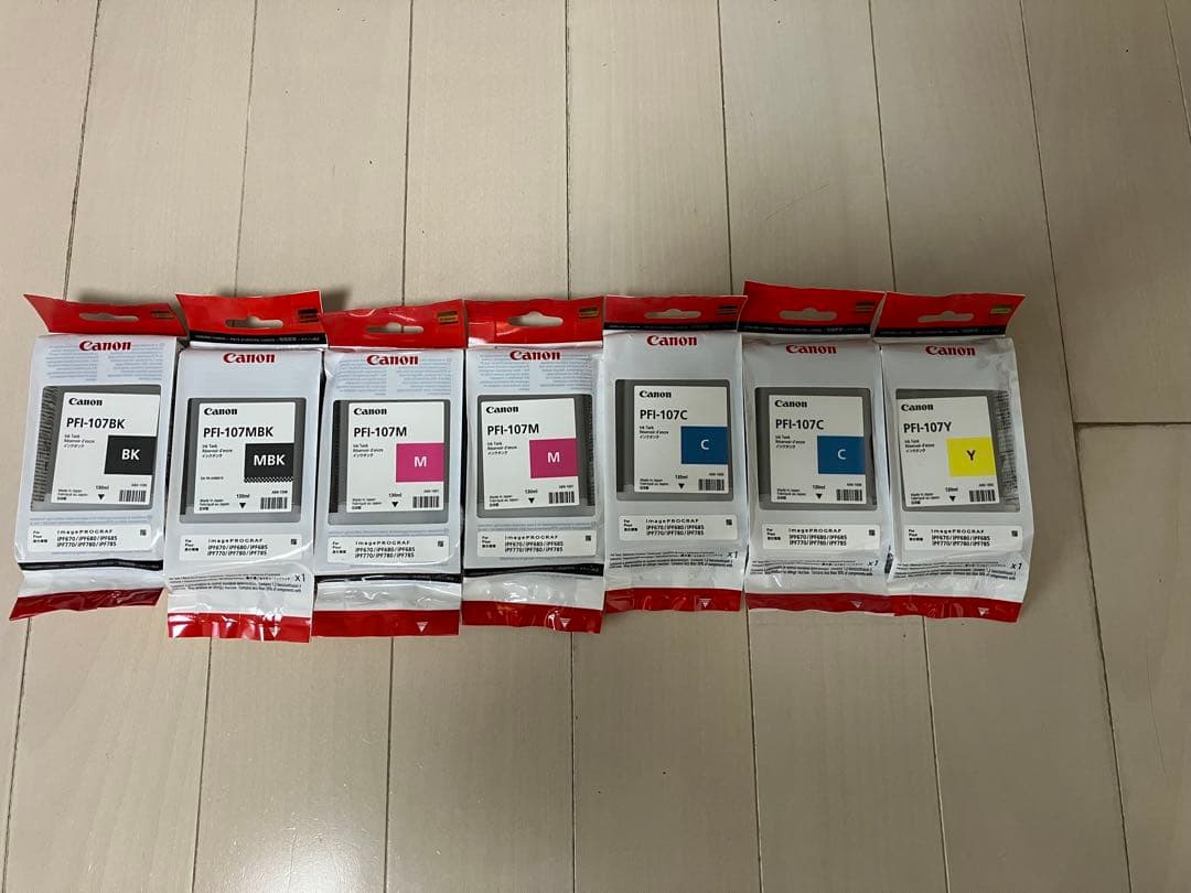 Canon 純正インクタンク PFI-107シリーズ 7個セット（すべて未開封）
