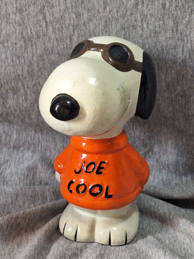 70's スヌーピー 陶器 JOE COOL ピーナッツ 貯金箱 セラミック