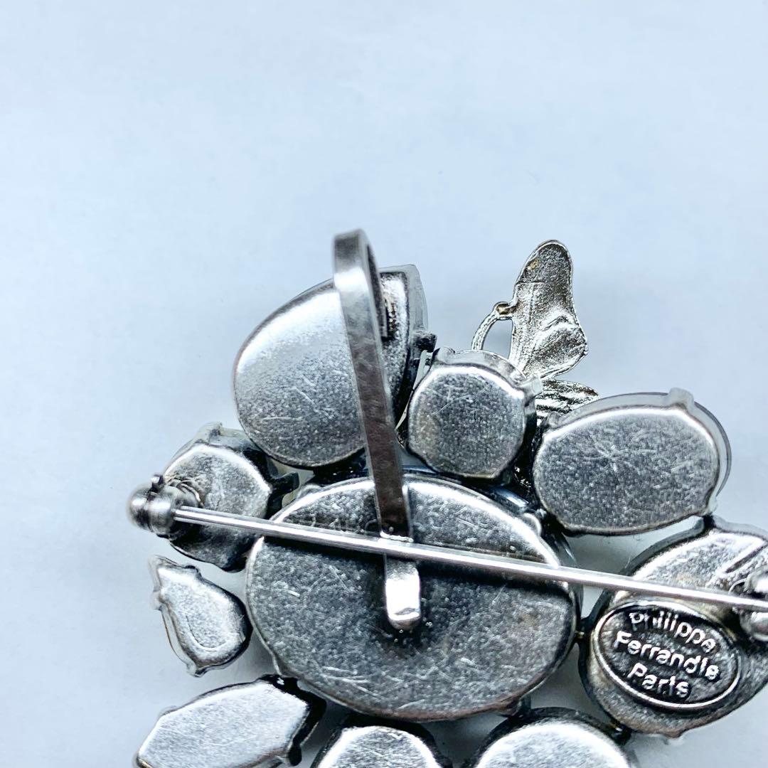 希少 フィリップフェランディス ブローチ ビジュー 蝶装飾 クリスタルストーン