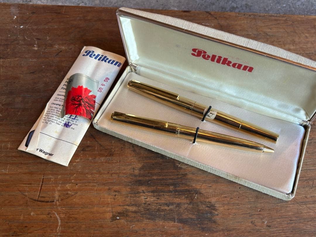 ペリカン 万年筆 ペン先 750 18金 ボールペン 本箱セット ヴィンテージ