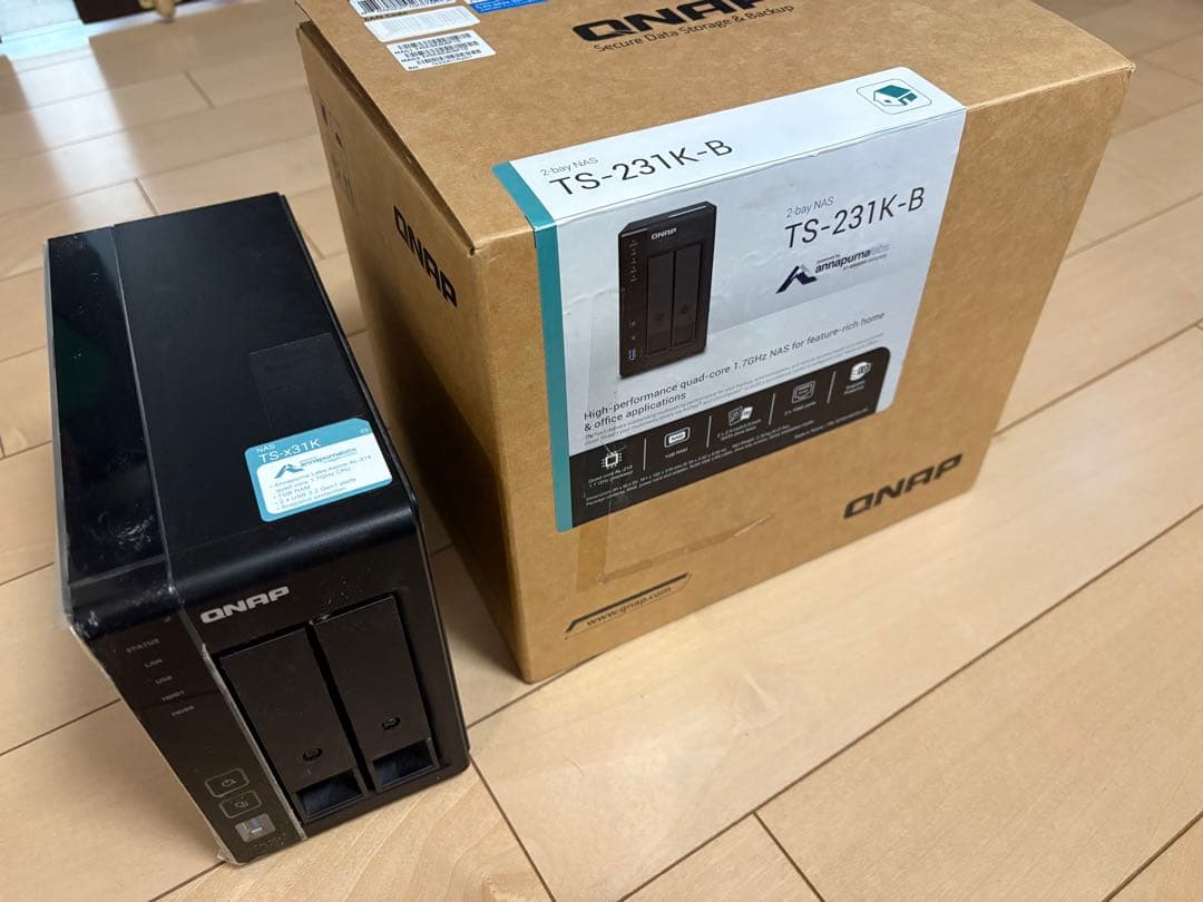 NAS QNAP TS-231K-B 3TB HDD×2付