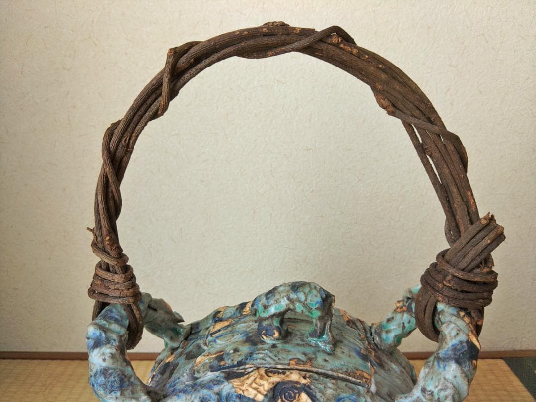 和＆アジアンテイスト　丸型の陶器の水槽　ベタや金魚やメダカ＆インテリアに