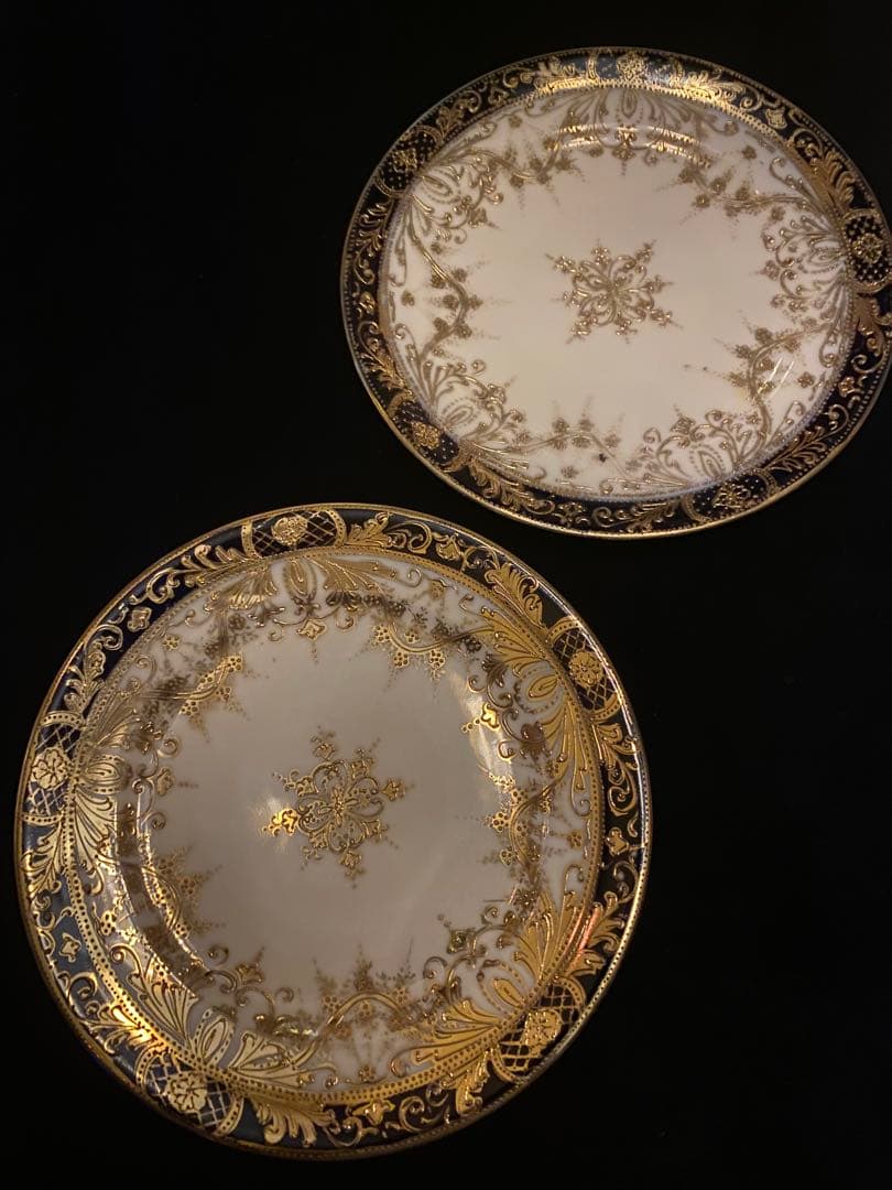 アンティーク　オールドノリタケ　金彩　ケーキプレート　2枚セット