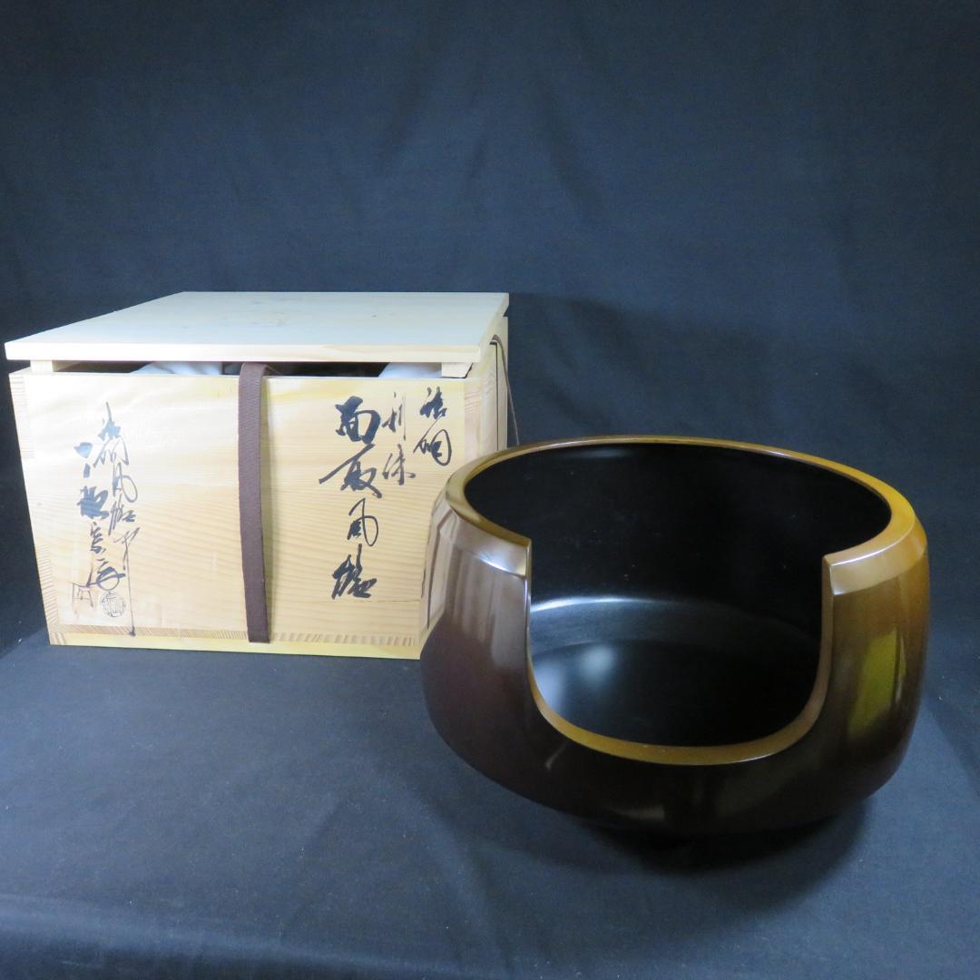 風炉 風炉師 一ノ瀬宋辰 唐銅 利休面取風炉 美品 木箱 在銘