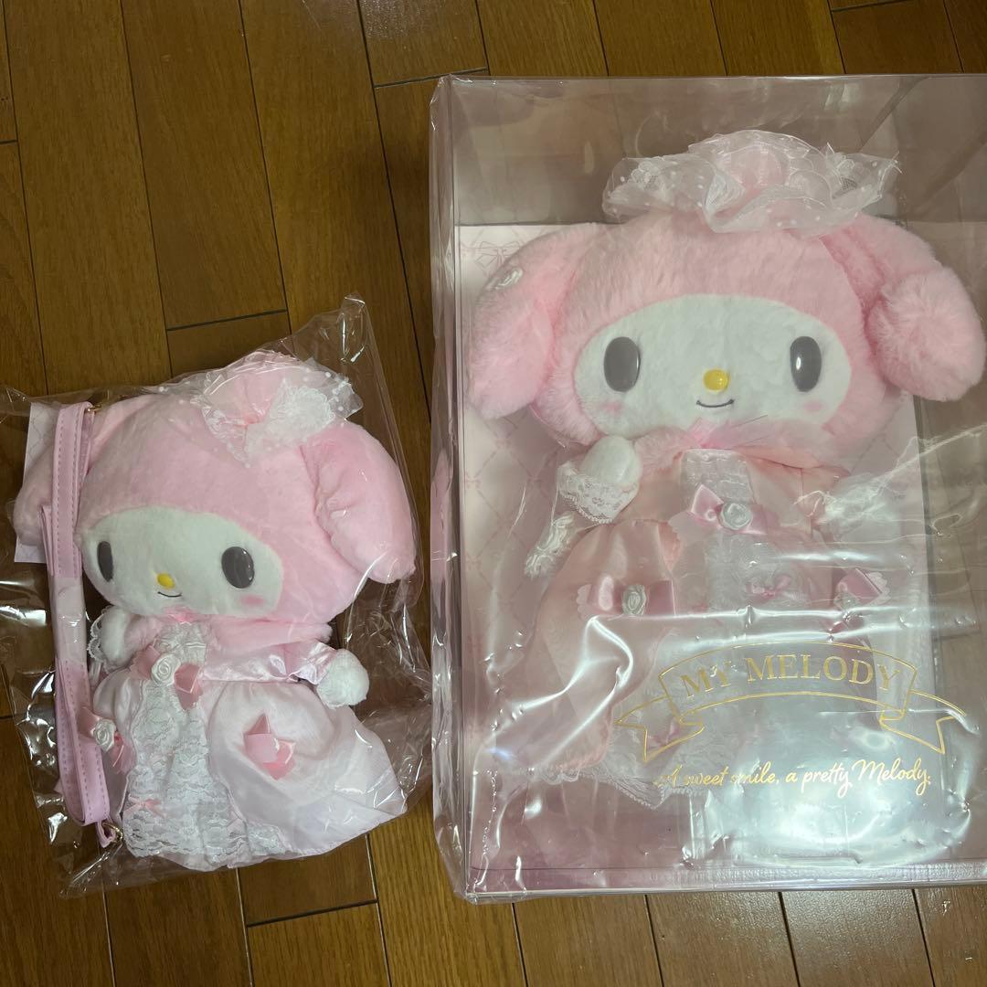 レディマイメロディ ぬいぐるみ、ぬいぐるみ風ショルダーバッグセット