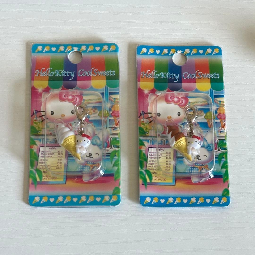 キティ ストラップ　クールスイーツ　ソフトクリーム　ツインソフト　アイス　激レア