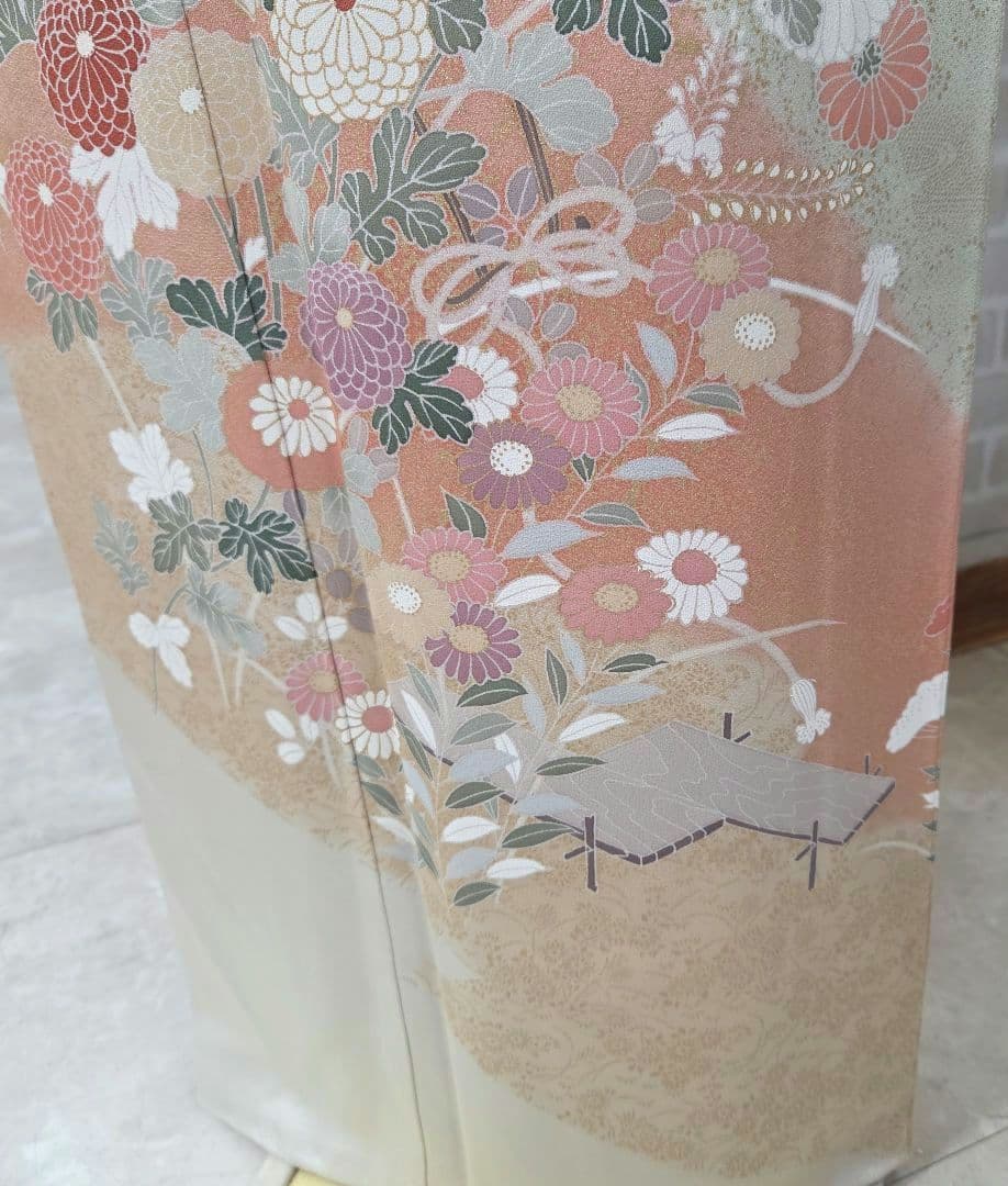 訪問着4点フルセット、着物、袋帯、帯締め、帯揚げ