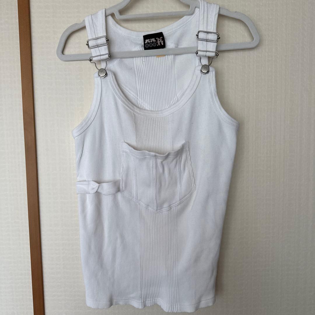 JEAN PAUL GAULTIERJEANS リブ編みタンクトップ ホワイト