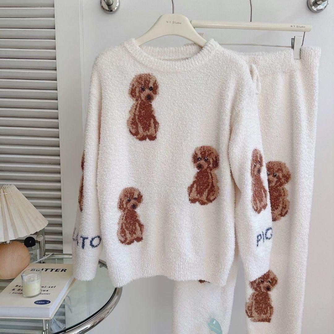 トイプードル　ジャガードプルオーバー　ジェラートピケ　ルームウィア　上下セット