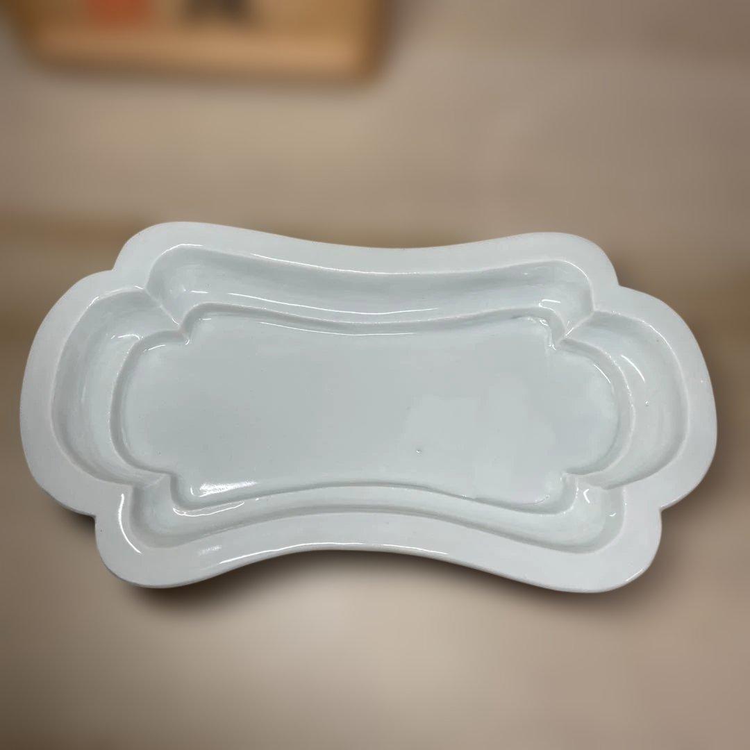 上田恒次　白磁木瓜皿　共箱