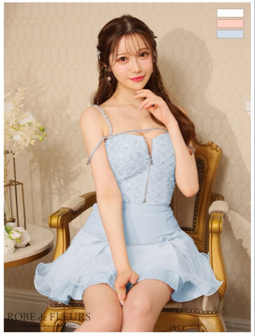 ROBE￼deFLEURS ローブドフルール fm3563 Blue Sサイズ