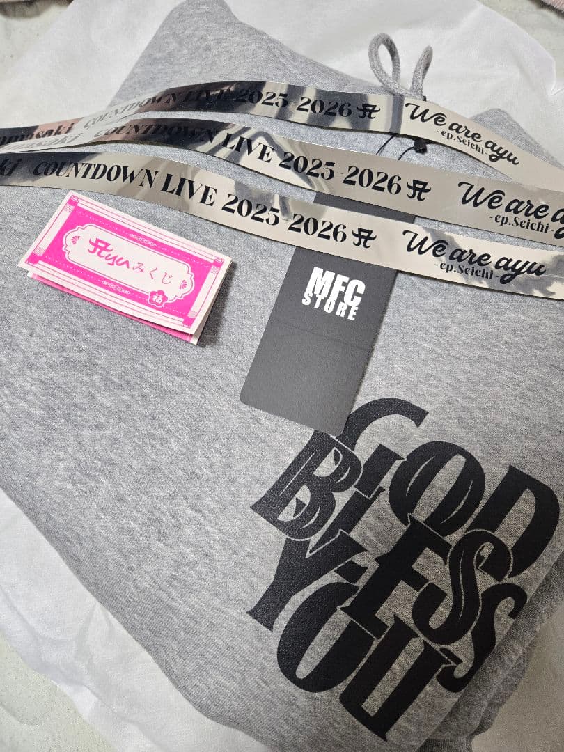 福岡限定 浜崎あゆみ MFC STORE コラボ パーカー グレー Lサイズ