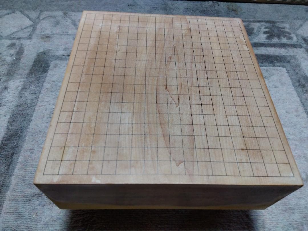 木製囲碁盤セット 黒茶碁石付き