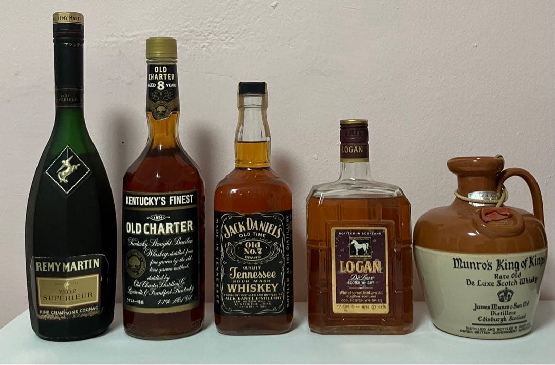 洋酒5本セット　ウイスキー　バーボン　ブランデー