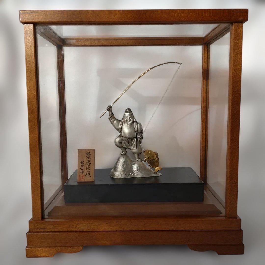 カ*ツ様 武比古作　純銀　恵比須　置物　インテリア　縁起物　刻印有り　箱付き