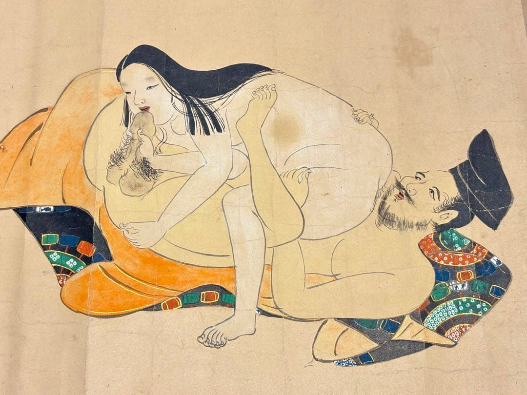 「江戸時代初期〜中期頃筆 春画巻」彩色肉筆 12図1巻|艶本 浮世絵 わじるし