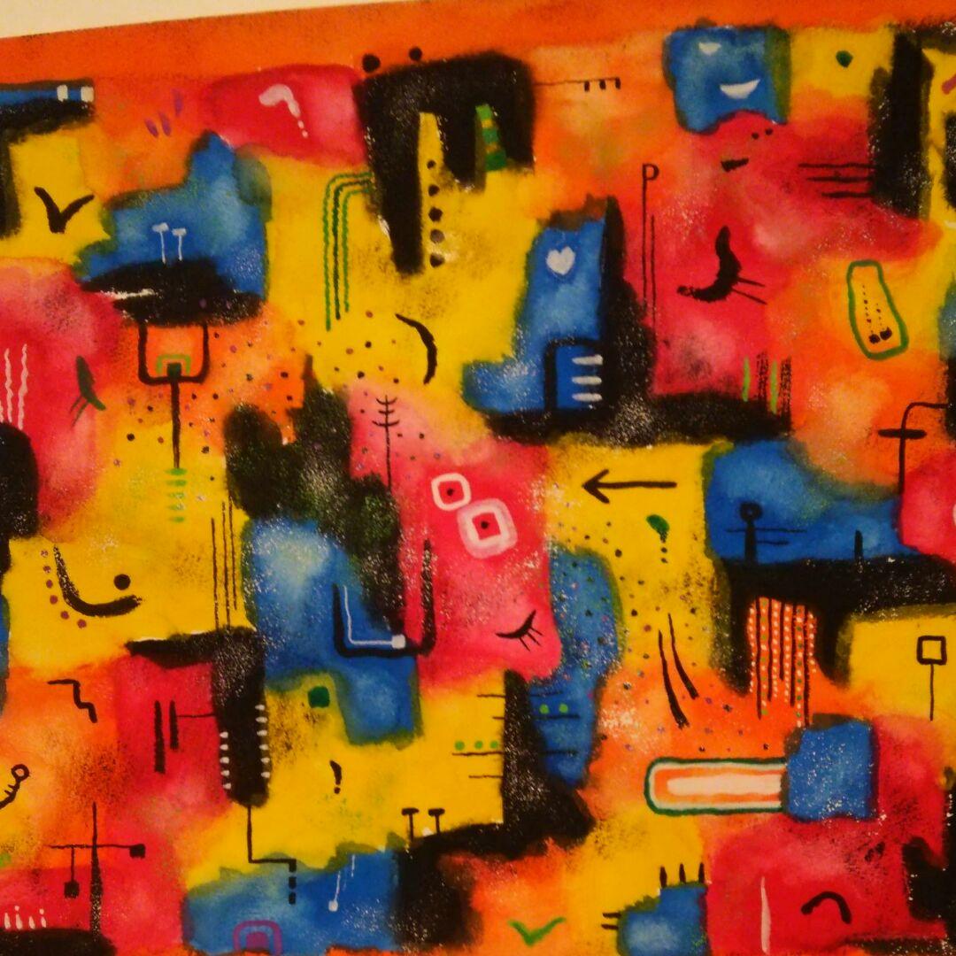 水彩画　　散策2  8号