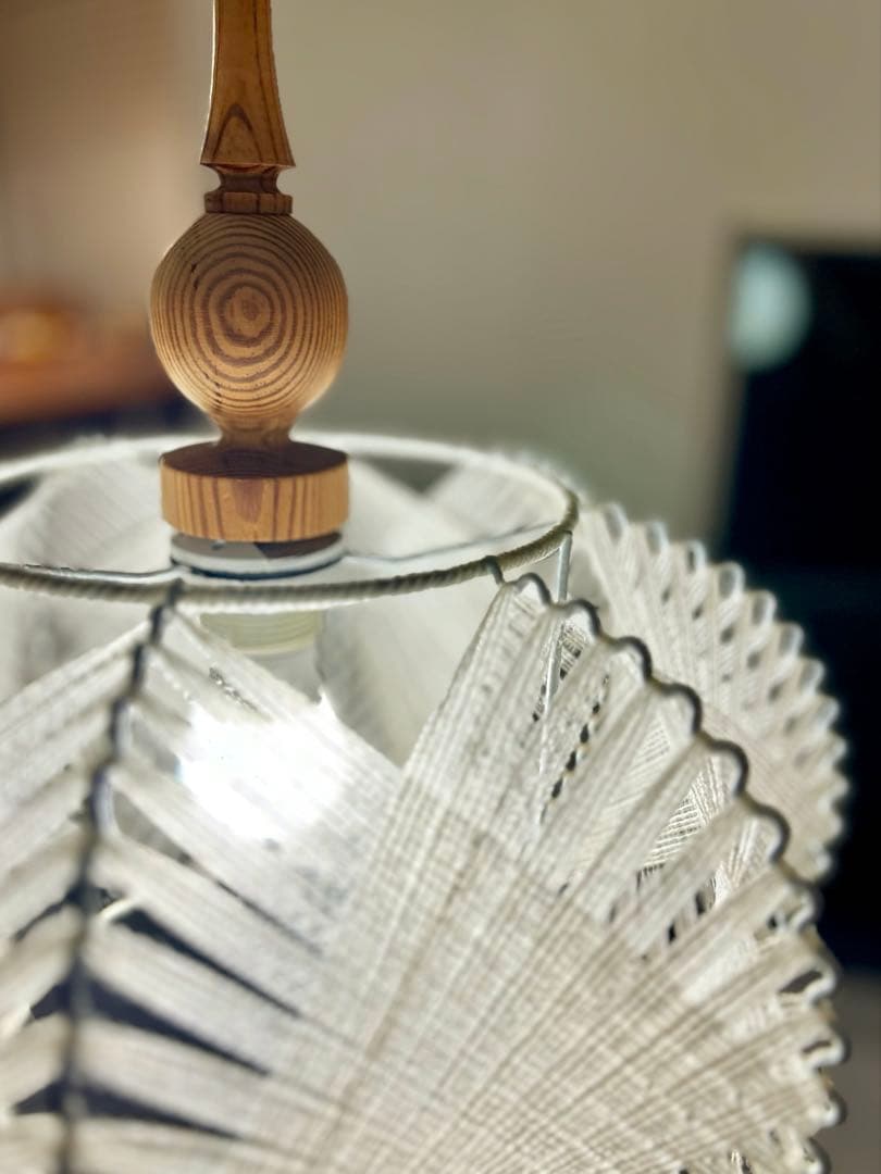 独60年代　EEA Leuchten パイン材と綿糸のヴィンテージ・ペンダント