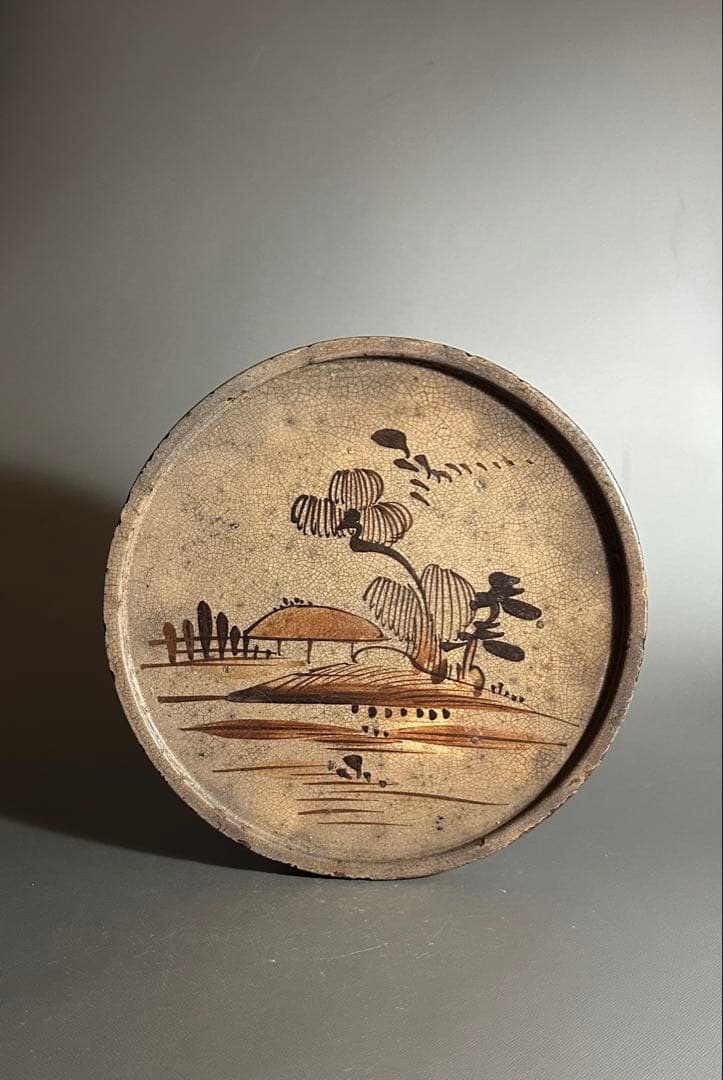 瀬戸　行燈皿　油皿　絵瀬戸　検索:灯火器　江戸時代後期