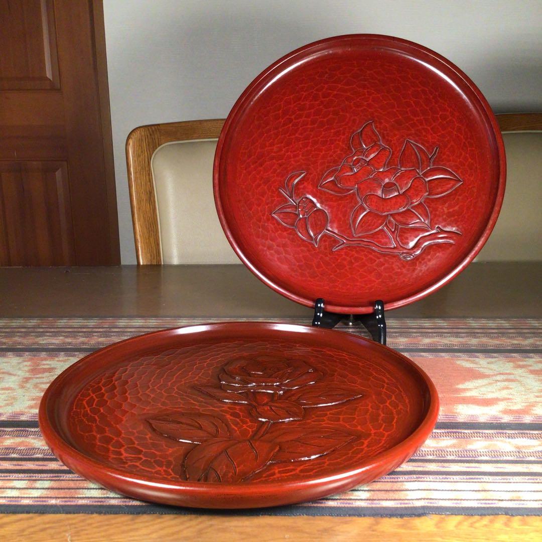 『今こそうー特価』　鎌倉彫　八勝堂　× 陽堂　お盆　2枚