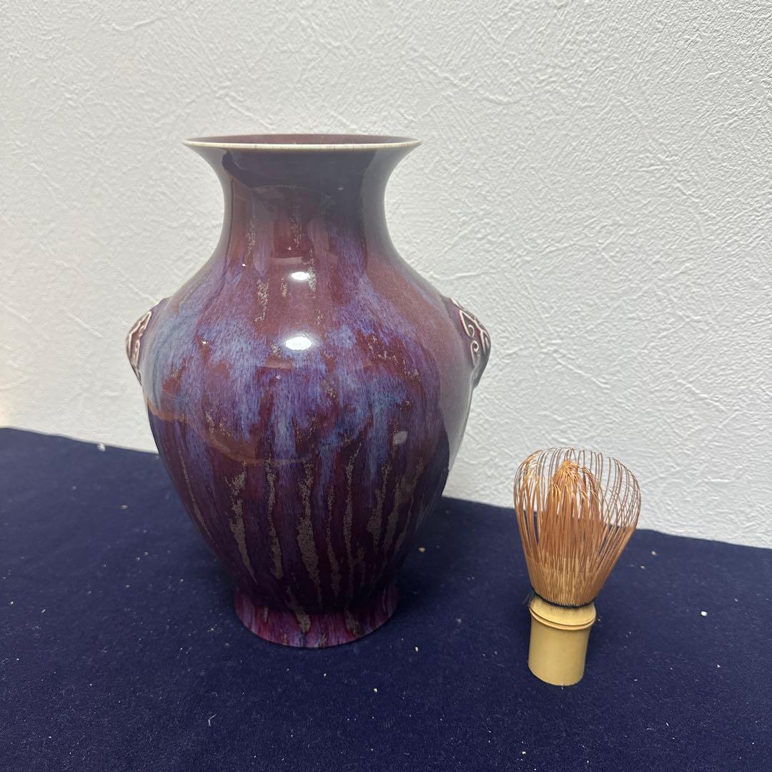辰砂花瓶　骨董品　アンティーク　古美術　陶磁器