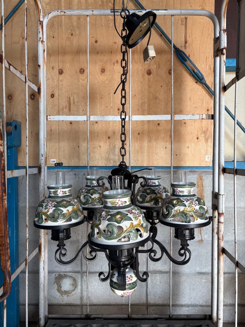 シャンデリア　アンティーク　希少品　天井照明昭和レトロ ランプ おしゃれ