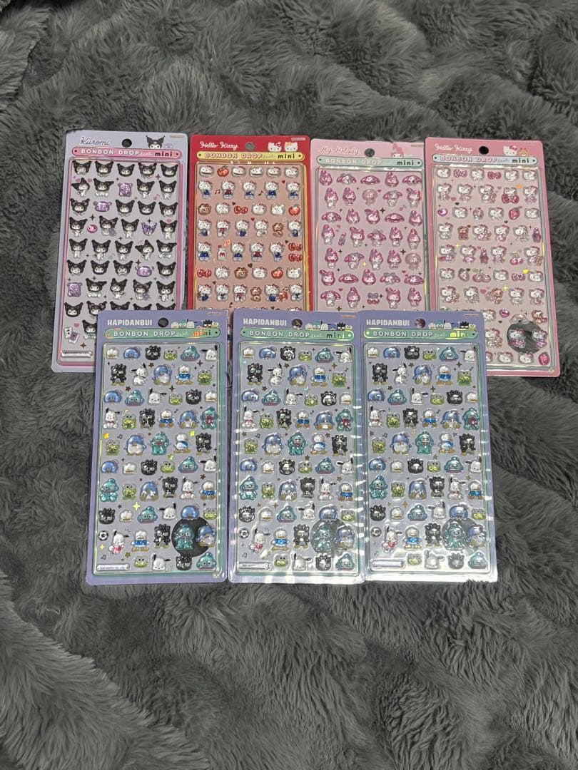 ⭐︎正規品サンリオボンボンドロップシールミニ7枚セット　はぴだんぶい3個入り⭐︎