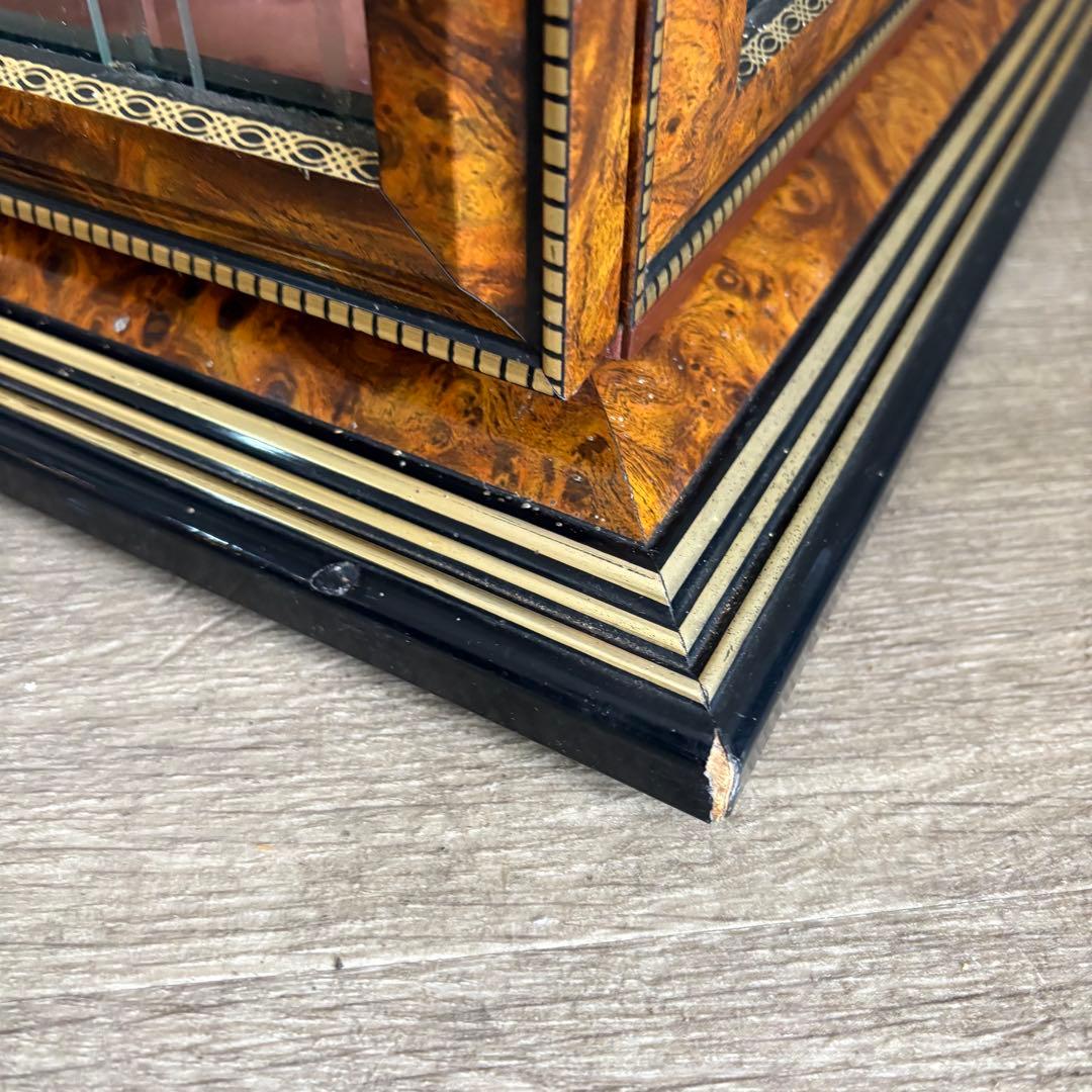 イタリア製　大理石トップ　4面ガラス　キュリオケース　コレクションケース　飾り棚