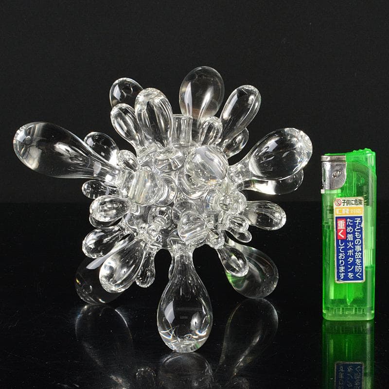 ガラス工芸　ガラス作家　間宮香織作　フラワーベース　V　R6829