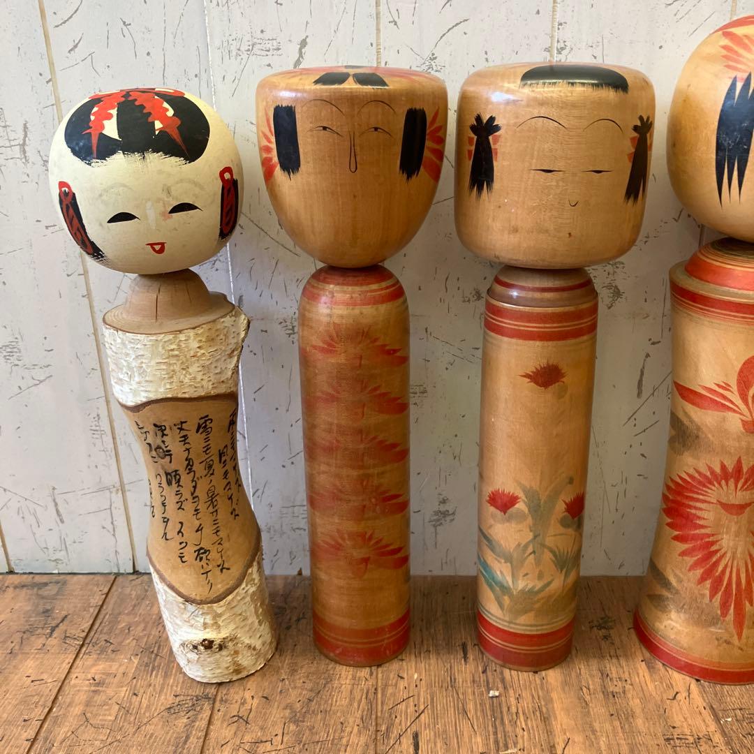 昭和レトロ 木製 こけし 小芥子 置物 飾り 工芸品 民芸品 コレクション 多数