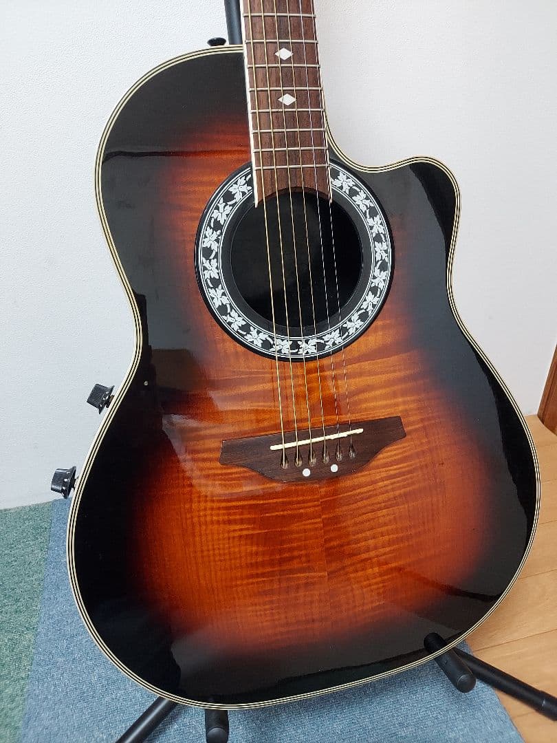 特価　Kガレージ 　エレアコ　 サンバースト　トラ目　オベーションタイプ