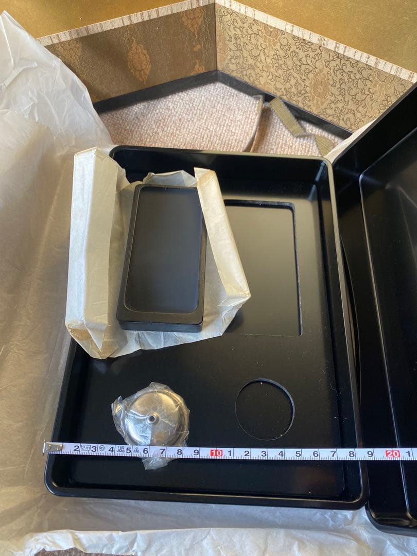 螺鈿唐子　硯箱　武蔵川建三(貢山)氏作