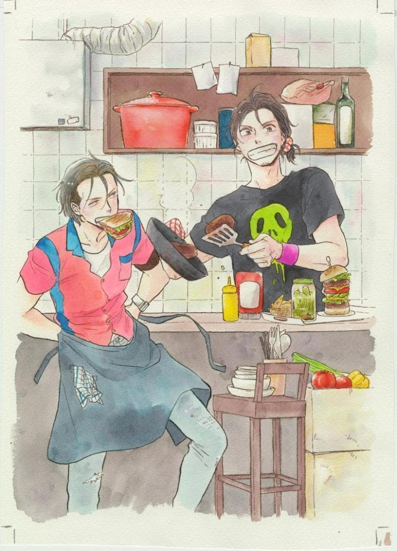 ヤマシタトモコ　複製原画「くいもの処 明楽」