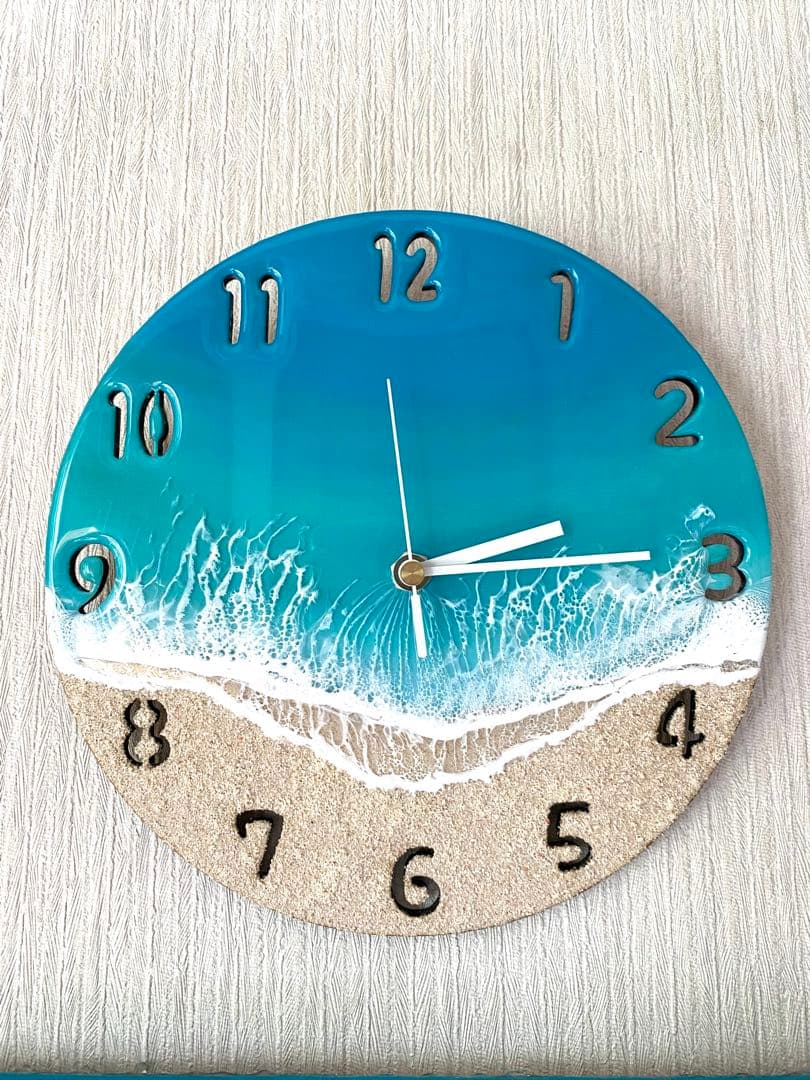 海レジンアート〜円型壁掛け時計