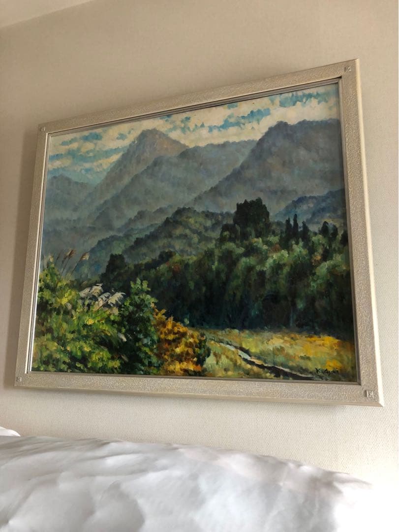 富山の画家・浅井景一作の油彩画　タイトル『焼岳の遠望』サイズF20号　本物