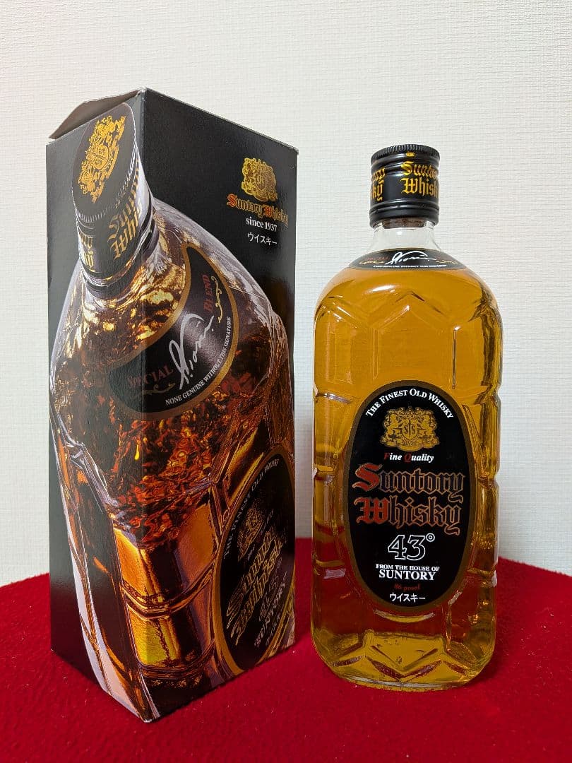 終売品 激レア‼️サントリーウイスキー 角 黒ラベル 43度 700ml 箱付き