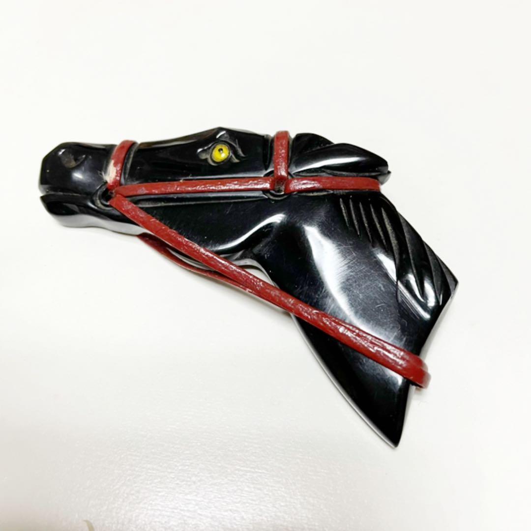 1940〜50年代　ヴィンテージ　ベークライト　アニマル　ホース　馬　ブローチ