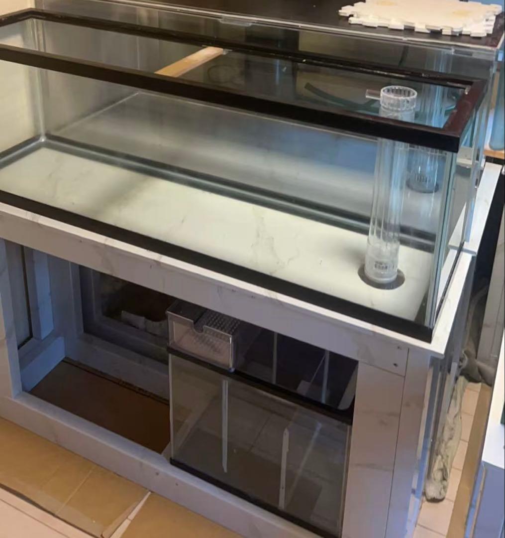 値下げしました‼️⇒ 120-32-40 オーバーフローガラス水槽 と台のセット