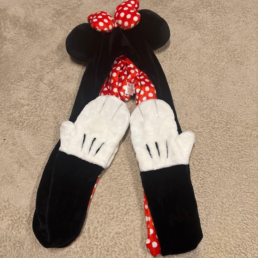 ミニーマウス　ファンキャップ　マフラー