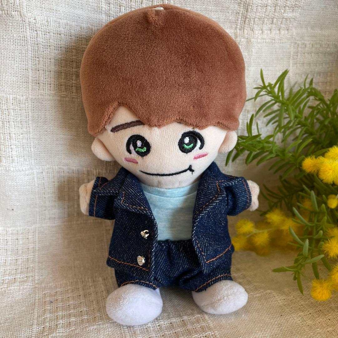 1613 ちびぬいちゃんのデニムセットアップ銀ボタン