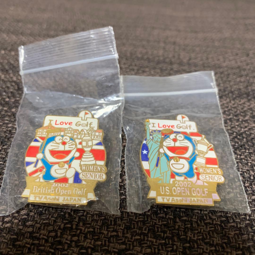 【非売品、レア】テレビ朝日　ドラえもんピンバッジ　女子オープンゴルフ　2002