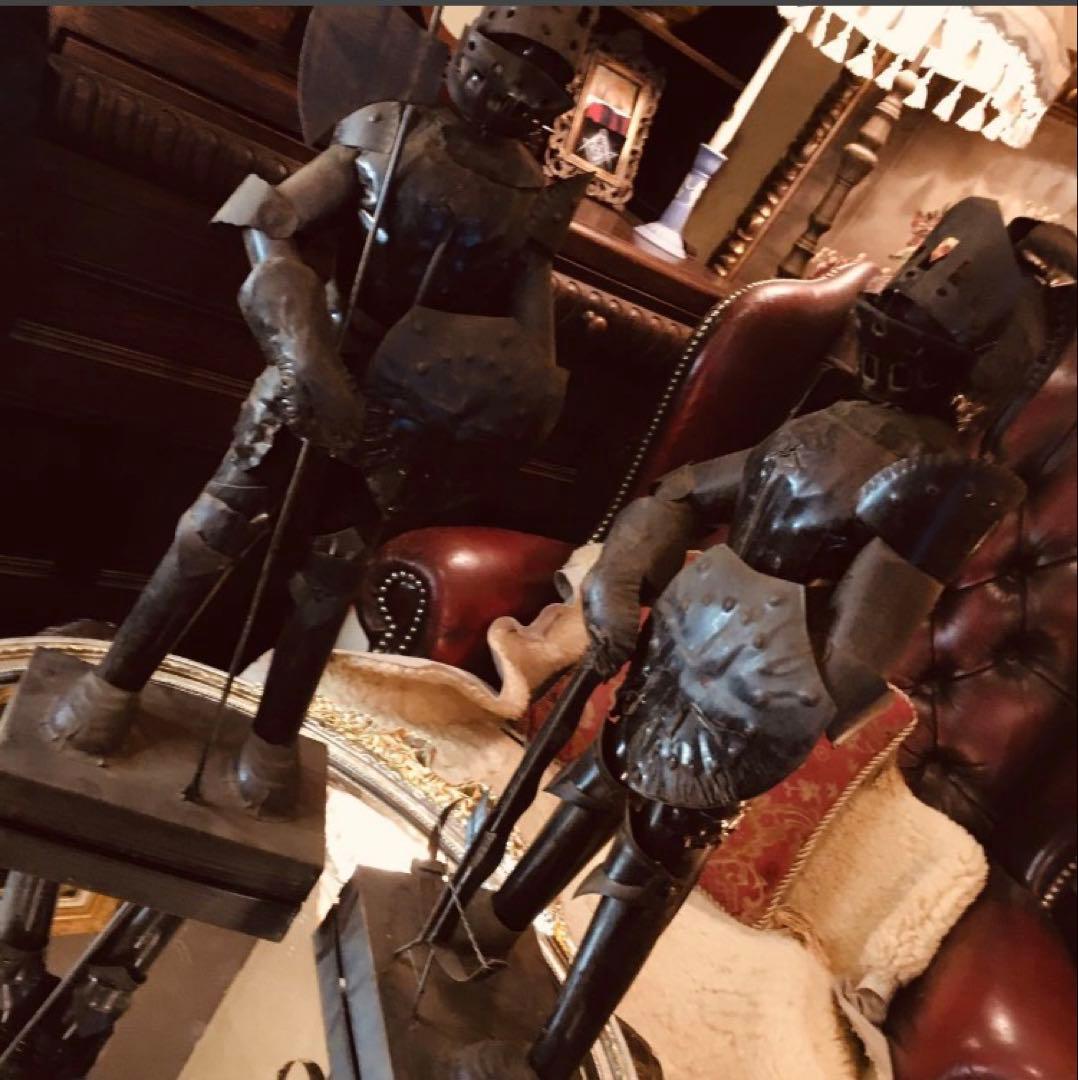 湯布院アンティーク ヨーロピアンアイアン 置物 騎士 ナイト レトロ ビンテージ