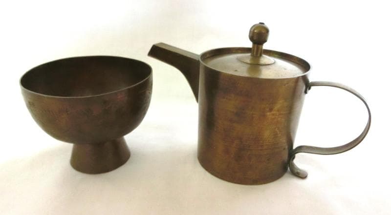 お歯黒道具　嫁入り道具　毛彫　骨董品