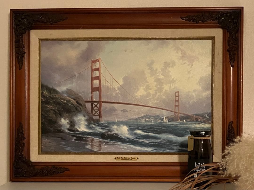 希少 Thomas Kinkade トーマスキンケード 海 大橋 ディズニー