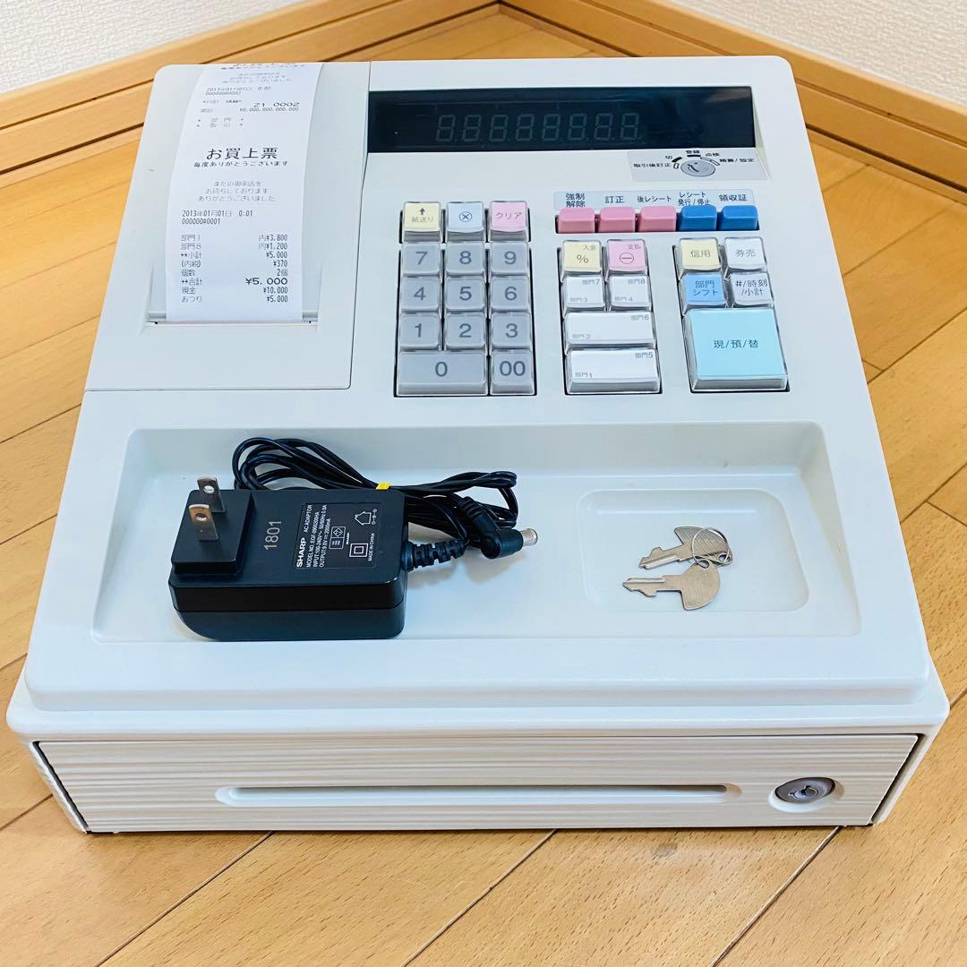 【美品】SHARP シャープ レジスター XE-A147 ホワイト 中古 現状品