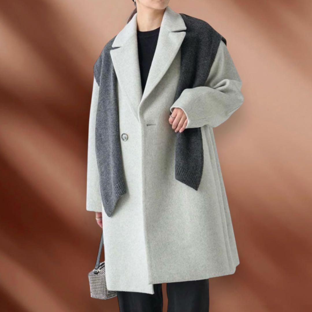 GALLARDAGALANTE ウールビーバーチェスターコート　ライトグレー