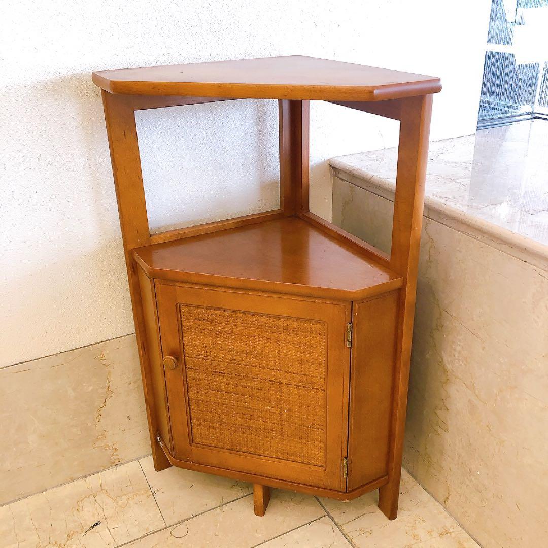 オールドカリモク コーナー台 花台 棚 電話台 ミッドセンチュリー ヴィンテージ